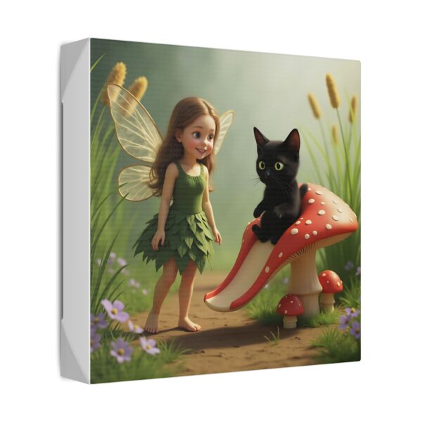 Whimsical Fairy Tale Canvas Art, Enchanting Home Decor, Fantasy Wall Art, Unique Gift for Cat Lovers, Children's Room Decoration - Image 2
