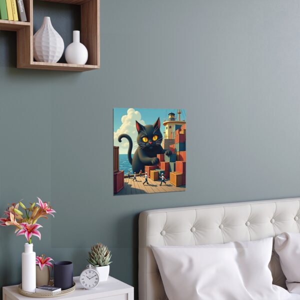 Whimsical Cat Silk Poster | Indoor Wall Art, Unique Home Decor, Gift for Cat Lovers, Playful Artwork, Apartment Decoration - Image 2
