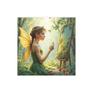 Enchanting Silk Wall Art Poster, Fairy Theme Home Decor, Nature Inspired Art, Magical Gift, Indoor Outdoor Decoration, Unique Art Print