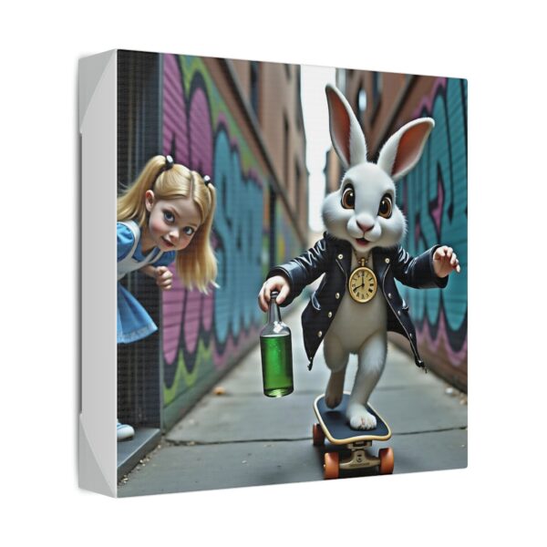 Canvas Art Print - Alice in Wonderland Street Skateboard Scene - Image 2