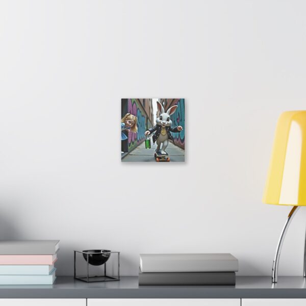 Canvas Art Print - Alice in Wonderland Street Skateboard Scene - Image 3