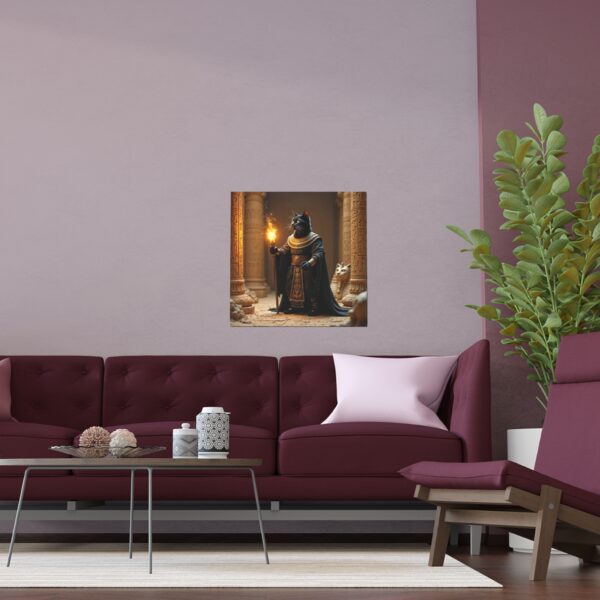 Silk Poster - Black Cat Sorcerer in Egyptian Tomb with Ankh and Sphinx - Image 9