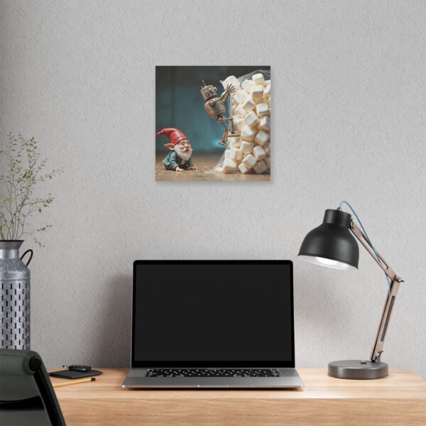 Whimsical Gnome Canvas Art - Fantasy Home Decor, Unique Gift for Gnome Lovers, Nursery Wall Decor, Robot & Gnome Artwork - Image 8