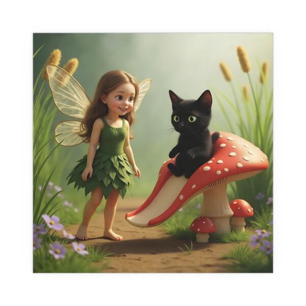 Whimsical Silk Poster Prints for Home Decor, Fairy Artwork, Cat and Fairy Wall Art, Magical Gift Idea, Nature Magazines - Image 7