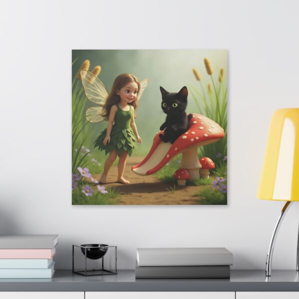 Whimsical Fairy Tale Canvas Art, Enchanting Home Decor, Fantasy Wall Art, Unique Gift for Cat Lovers, Children's Room Decoration - Image 15