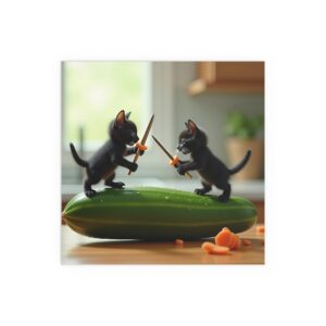 Whimsical Cat Silk Poster, Cute Wall Art, Fun Home Decor, Gift for Cat Lovers, Quirky Indoor/Outdoor Decoration