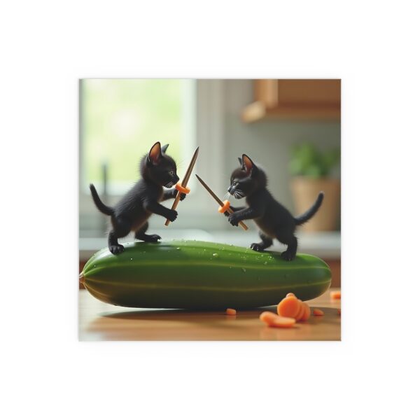 Whimsical Cat Silk Poster, Cute Wall Art, Fun Home Decor, Gift for Cat Lovers, Quirky Indoor/Outdoor Decoration