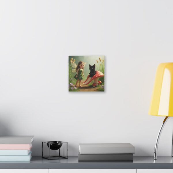 Whimsical Fairy Tale Canvas Art, Enchanting Home Decor, Fantasy Wall Art, Unique Gift for Cat Lovers, Children's Room Decoration - Image 3
