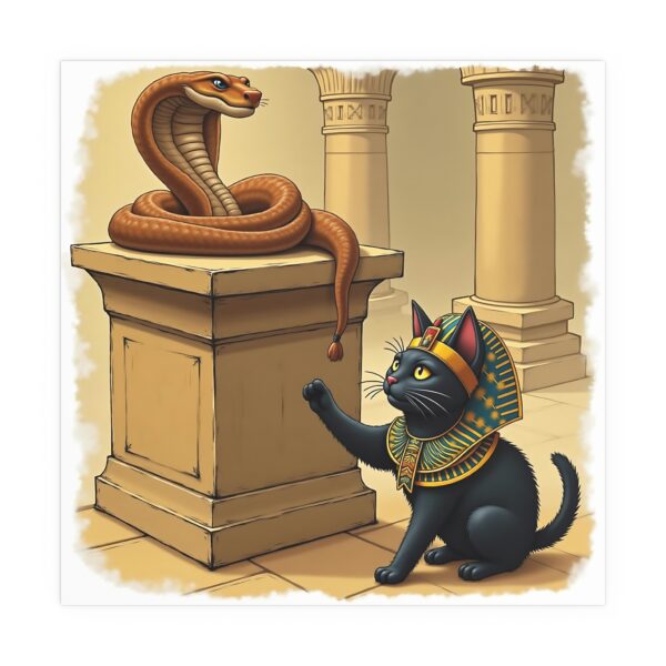 Egyptian Cat Wall Art, Indoor and Outdoor Silk Posters, Home Decor, Cat Lover Gift, Unique Art Print, Animal Illustration - Image 4