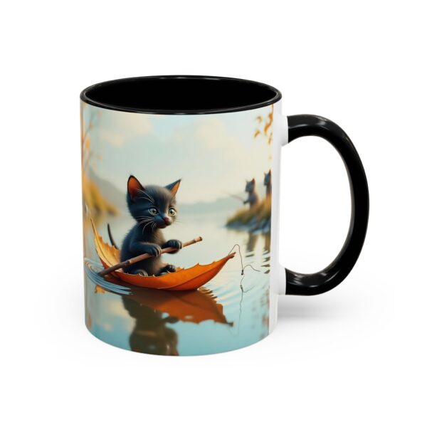 Whimsical Cat Coffee Mug - Black Accent, Perfect for Cat Lovers, Fall Decor, Cute Gift for Her, Cozy Mornings - Image 3
