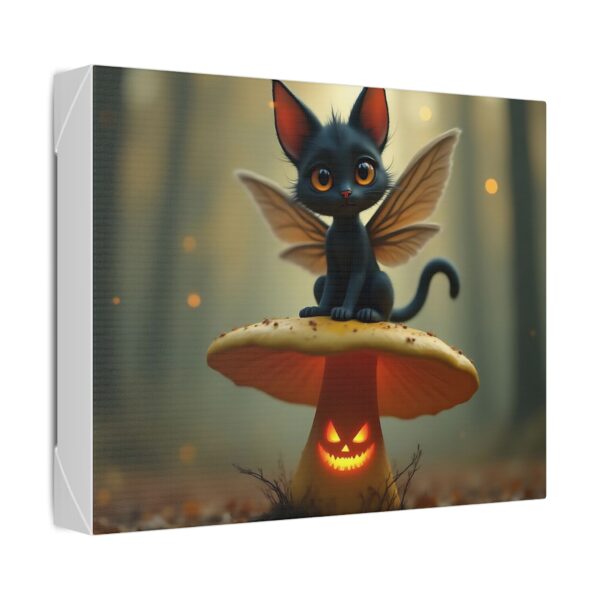 Whimsical Cat Canvas, Fairy Art Wall Decor, Cute Animal Artwork, Halloween Home Decor, Enchanted Forest Print - Image 2