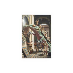 Architects’ Dilemma: Gecko vs. Greek Ceiling Mosaic Art Poster