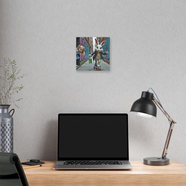 Canvas Art Print - Alice in Wonderland Street Skateboard Scene - Image 4