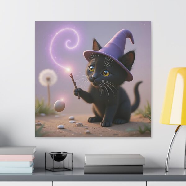 Magical Cat Canvas Art, Whimsical Home Decor, Cat Lover Gift, Cute Wall Art, Gift for Kids, Halloween Decor - Image 23