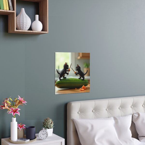 Whimsical Cat Silk Poster, Cute Wall Art, Fun Home Decor, Gift for Cat Lovers, Quirky Indoor/Outdoor Decoration - Image 2