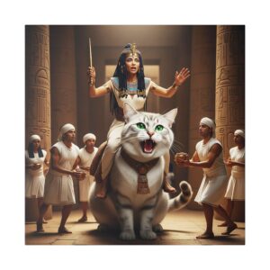 Egyptian Cat Queen Canvas Art, Wall Decor, Gift for Cat Lovers, Unique Home Art, Fun Jungle Vibe, Birthday & Housewarming