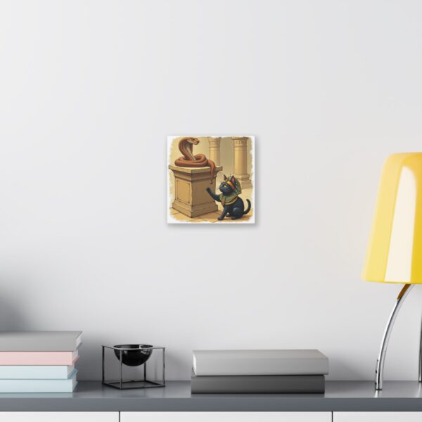 Egyptian Cat Canvas Art, Unique Wall Decor, Home Office Artwork, Gifts for Cat Lovers, Egyptian Themed Decor - Image 3