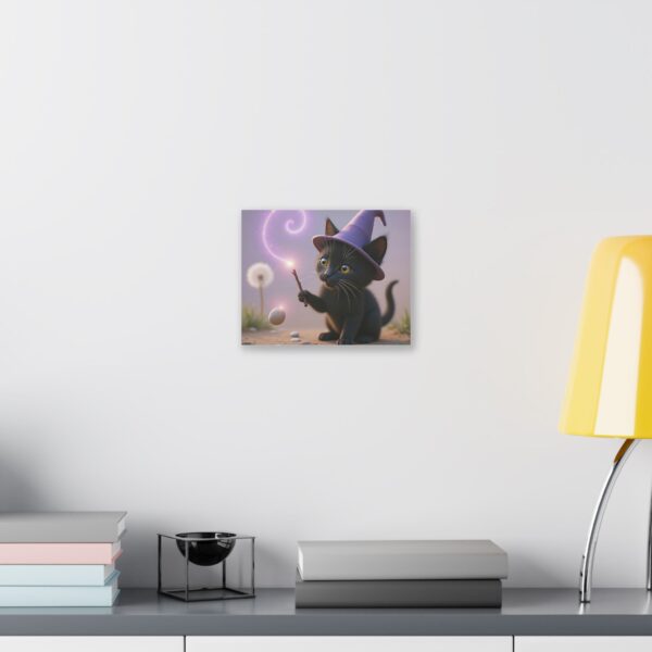 Magical Cat Canvas Art, Whimsical Home Decor, Cat Lover Gift, Cute Wall Art, Gift for Kids, Halloween Decor - Image 3