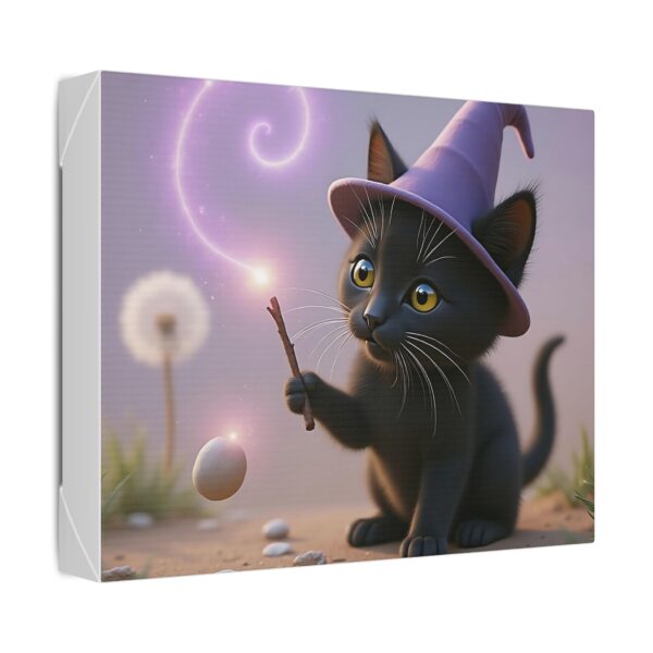 Magical Cat Canvas Art, Whimsical Home Decor, Cat Lover Gift, Cute Wall Art, Gift for Kids, Halloween Decor - Image 2