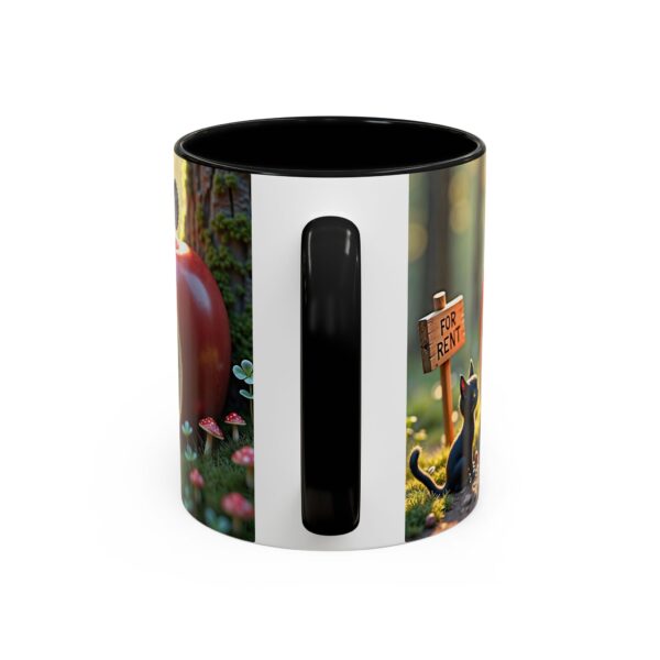 Whimsical Apple House Coffee Mug - Cute Cat & Doll Design, Gift for Cat Lovers, Home Office Decor, Eco-Friendly Drinkware - Image 4