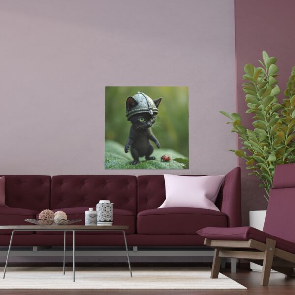 Whimsical Cat Silk Poster, Cute Wall Art, Kitty Decor, Unique Home Decoration, Gift for Cat Lovers, Indoor Outdoor Artwork - Image 6