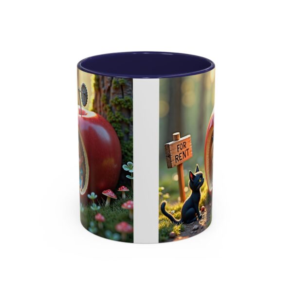 Whimsical Apple House Coffee Mug - Cute Cat & Doll Design, Gift for Cat Lovers, Home Office Decor, Eco-Friendly Drinkware - Image 5
