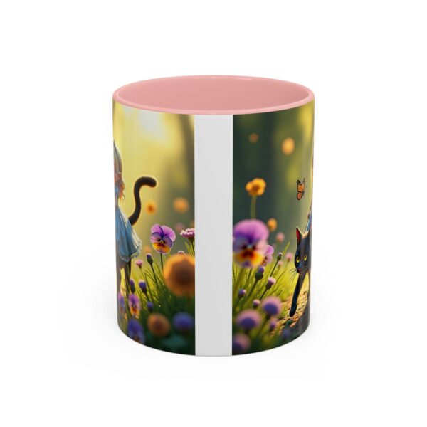 Charming Cat & Girl Coffee Mug, Floral Mug, Cat Lover Gift, Alice in Wonderland Theme, Unique Kitchen Decor, Cute Drinkware - Image 9