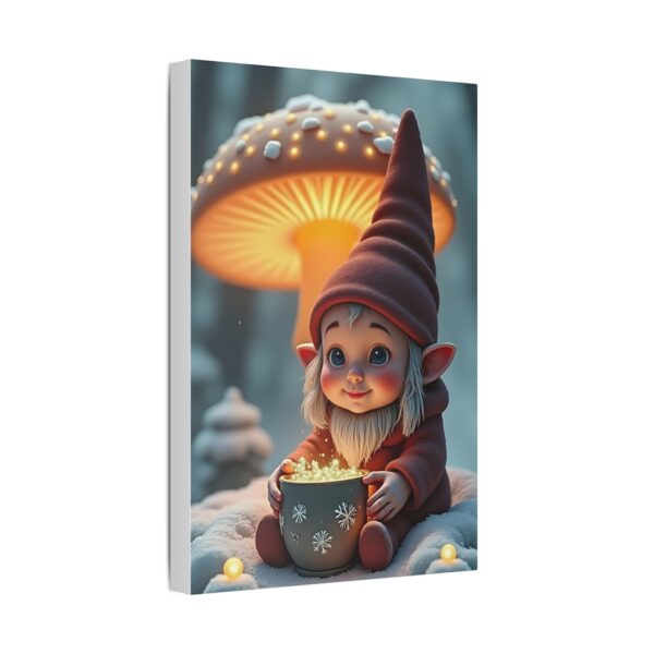 Canvas Wall Art - Cute Wide Eyed Gnome Under A Mushroom - Image 2