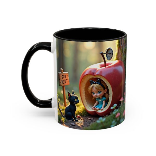 Whimsical Apple House Coffee Mug - Cute Cat & Doll Design, Gift for Cat Lovers, Home Office Decor, Eco-Friendly Drinkware - Image 3
