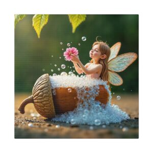 Whimsical Fairy Art Canvas Print, Enchanting Decor for Nurseries and Children's Rooms, Fantasy Artwork, Gift for Kids and Fairytale Lovers