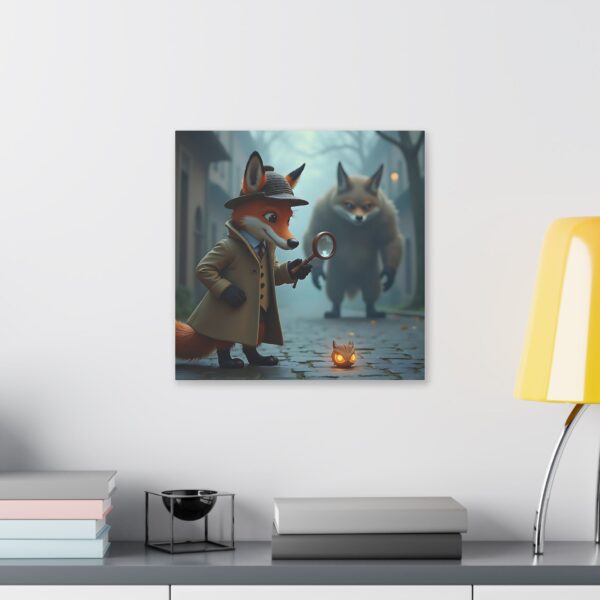 Whimsical Animal Canvas Art Print, Fox Detective Illustration, Nursery Decor, Kids Room Wall Art, Unique Gift for Animal Lovers - Image 11