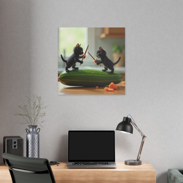 Whimsical Cat Duel Canvas Art, Fun Home Decor, Unique Gift, Animal Lovers Wall Art, Playful Kitten Art - Image 24
