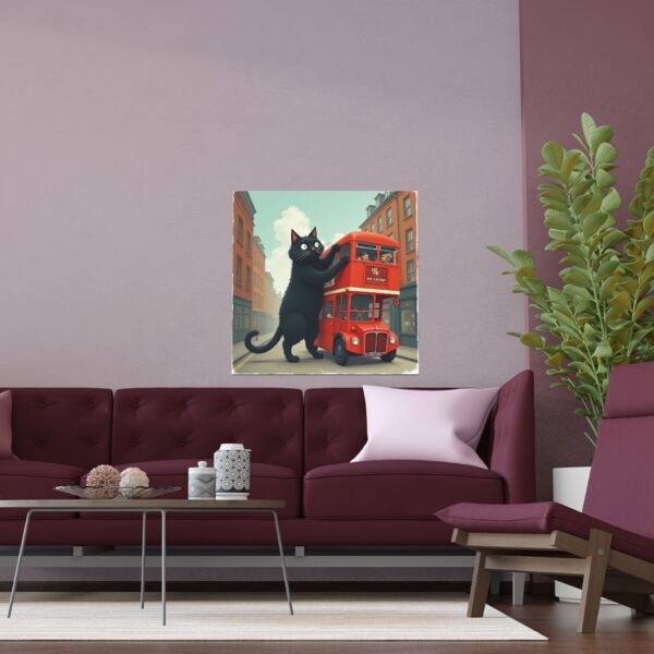 Whimsical Cat Silk Poster, Cute Wall Art, Home Decor, Gift for Cat Lovers, Indoor Decor, Unique Art Print - Image 6