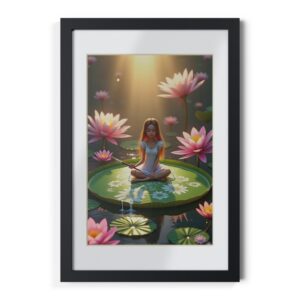 Meditative Framed Poster, Peaceful Art for Home Decor, Yoga Gift, Calm Space Artwork, Inspiration Wall Art, Mindfulness Decor