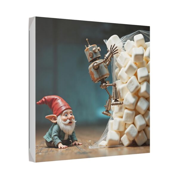 Whimsical Gnome Canvas Art - Fantasy Home Decor, Unique Gift for Gnome Lovers, Nursery Wall Decor, Robot & Gnome Artwork - Image 10