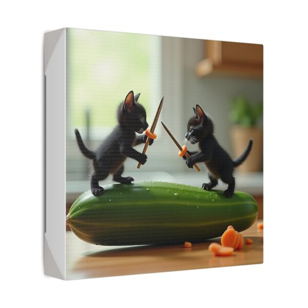 Whimsical Cat Duel Canvas Art, Fun Home Decor, Unique Gift, Animal Lovers Wall Art, Playful Kitten Art - Image 6