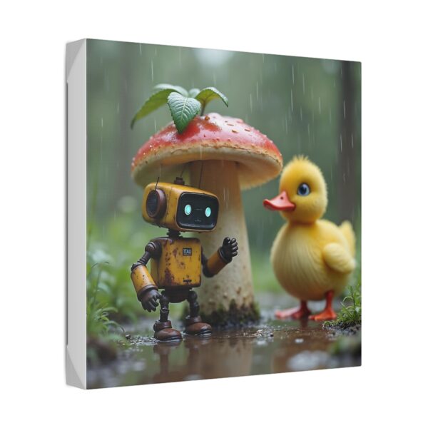 Whimsical Robot and Duck Canvas Art Print, Nursery Wall Decor, Playroom Artwork, Kids Room Decoration, Cute Nature Theme - Image 6