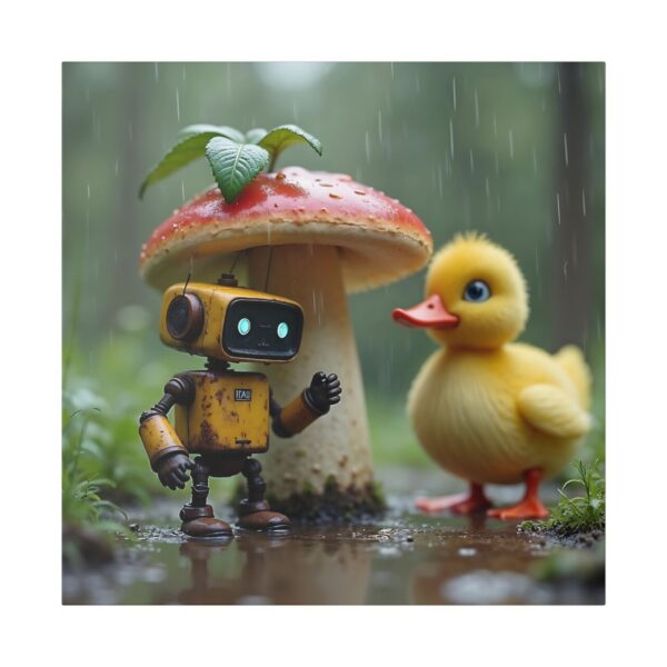 Whimsical Robot and Duck Canvas Art Print, Nursery Wall Decor, Playroom Artwork, Kids Room Decoration, Cute Nature Theme - Image 9