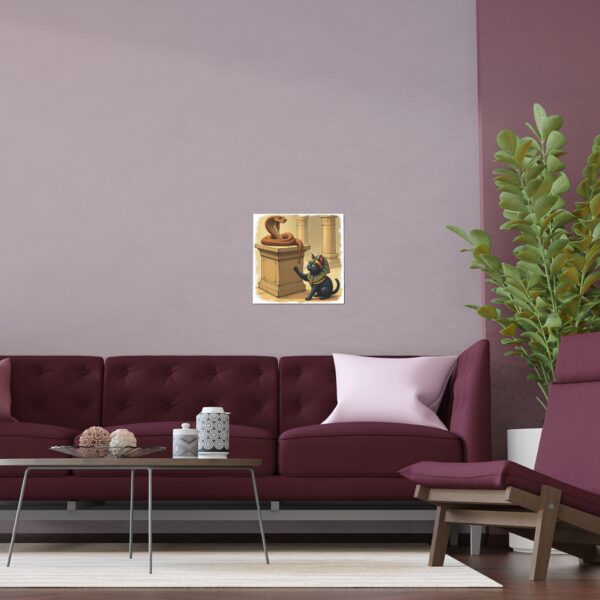 Egyptian Cat Wall Art, Indoor and Outdoor Silk Posters, Home Decor, Cat Lover Gift, Unique Art Print, Animal Illustration - Image 3