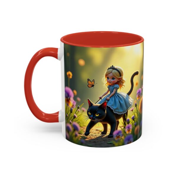 Charming Cat & Girl Coffee Mug, Floral Mug, Cat Lover Gift, Alice in Wonderland Theme, Unique Kitchen Decor, Cute Drinkware - Image 15