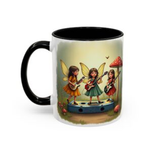 Enchanting Fairy Trio Accent Coffee Mug: Perfect for Fantasy Lovers, Gift for Women, Cute Mug for Birthdays, Cozy Coffee Vibes, Home Decor