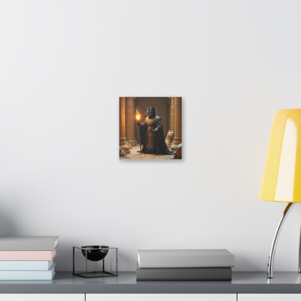 Canvas Print - Black Cat Sorcerer in Ancient Egyptian Tomb with Ankh and Hieroglyphs - Image 3