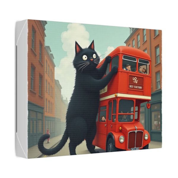 Whimsical Cat Canvas Art, Fun Home Decor, Wall Art for Cat Lovers, Unique Gift for Pet Owners, Cute Artwork for Kids' Rooms - Image 2