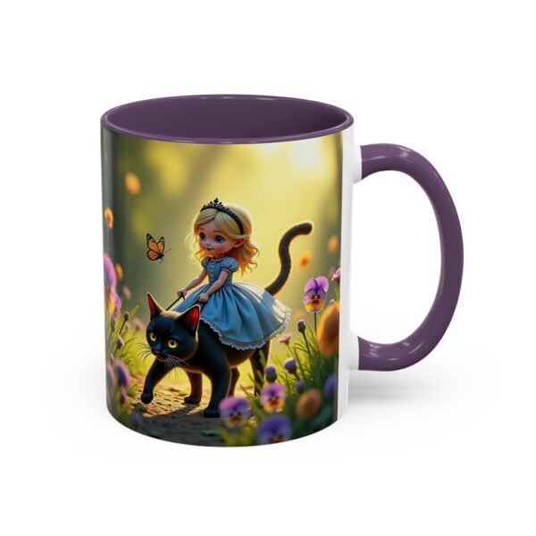 Charming Cat & Girl Coffee Mug, Floral Mug, Cat Lover Gift, Alice in Wonderland Theme, Unique Kitchen Decor, Cute Drinkware - Image 26