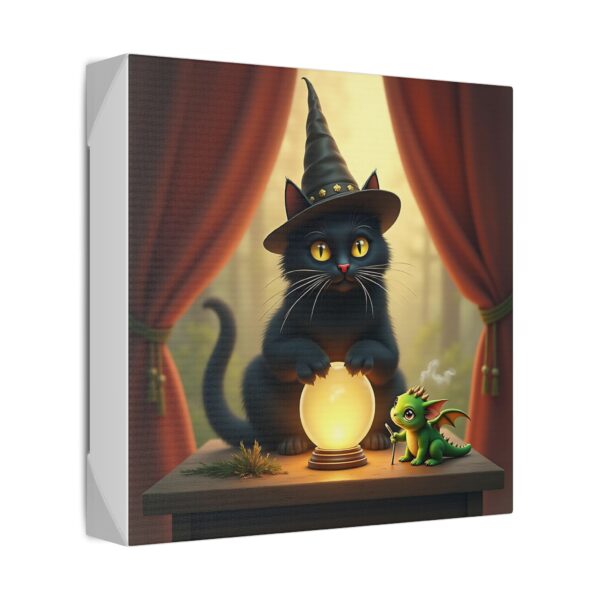 Magical Cat Canvas Art, Halloween Decor, Witchy Home Decor, Pet Lover Gift, Cozy Witch Aesthetic - Image 2