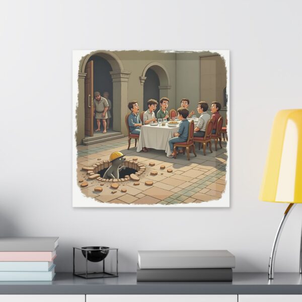 Whimsical Dining Scene Canvas Print, Humor Wall Art, Unique Home Decor, Funny Gift, Office Decor, Quirky Artwork - Image 15
