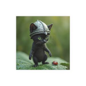 Whimsical Cat Silk Poster, Cute Wall Art, Kitty Decor, Unique Home Decoration, Gift for Cat Lovers, Indoor Outdoor Artwork