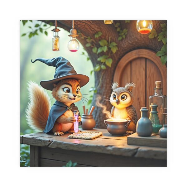 Silk Poster - Owl and Squirrel Alchemy Scene - Image 7