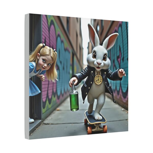 Canvas Art Print - Alice in Wonderland Street Skateboard Scene - Image 14