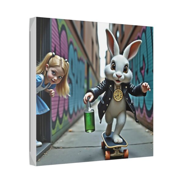 Canvas Art Print - Alice in Wonderland Street Skateboard Scene - Image 10